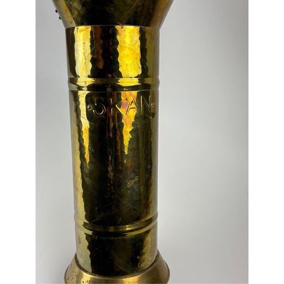 5KAN Copper/Brass Coal Scuttle Bucket Water Fire Umbrella or Cane Stand 20" Tall - Picture 4 of 10